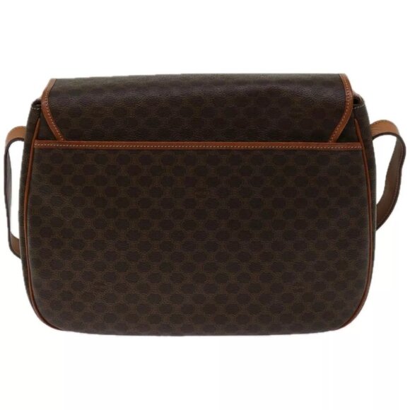 CELINE Macadam Canvas Shoulder Bag PVC Leather Brown Auth - Picture 8 of 16